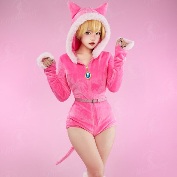 Peach Plush Bodysuit Halloween Costume - Picture 1 of 3